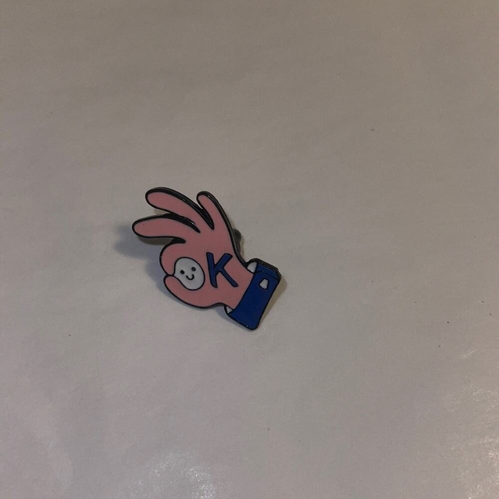 OK Pin Brooch
